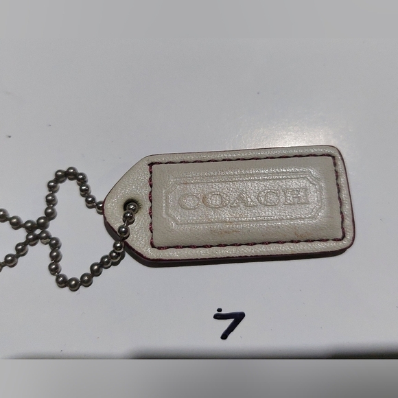 Coach Hangtag Cream Leather Replacement Ball CHAIN - Picture 1 of 2